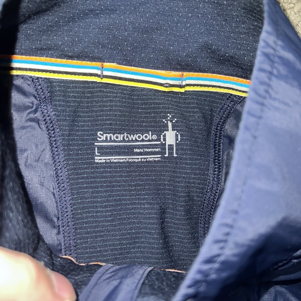 Smartwool Jacket Mens Large Blue Merino Sport Ultra Light Coat Hiking Ripstop - Picture 3 of 6